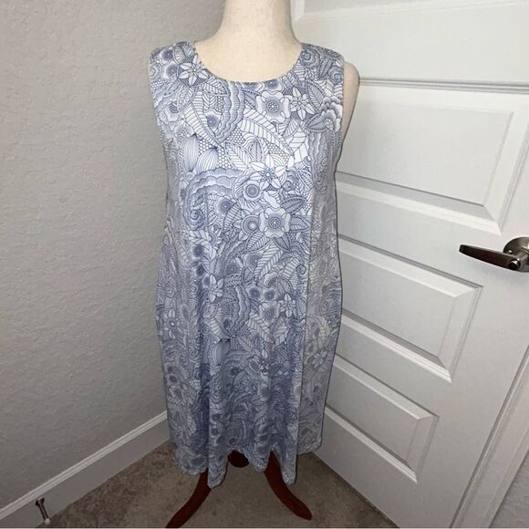 Tango Mango Floral Print Sleeveless Swing Tunic Dress - Picture 1 of 13
